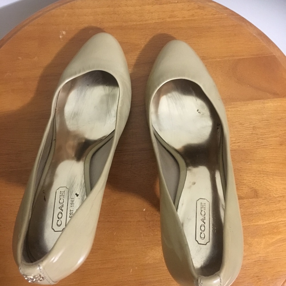 Coach patent leather 4” high heels.